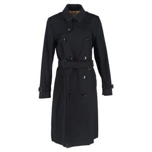 Burberry The Kensington Heritage Trench Coat in Black Cotton